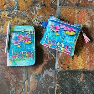 “Hope” Floral Mini Notebook and Pen & Zipper Pouch Set